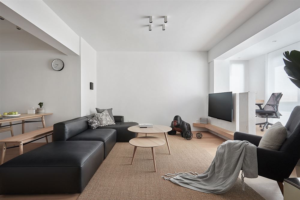 桂林装修设计万科金域中央108平方米三居-现代极简风格室内家装案例效果图