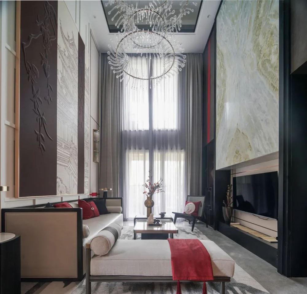 桂林室内装修富佳和院215平米别墅-新中式风格室内设计家装案例