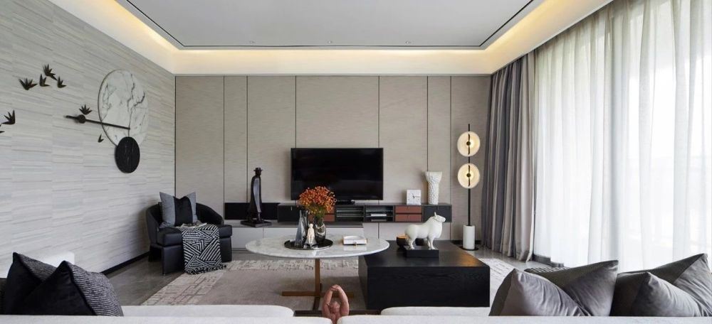 桂林室内装修仁山公园140平米四居-现代简约风格室内设计家装案例