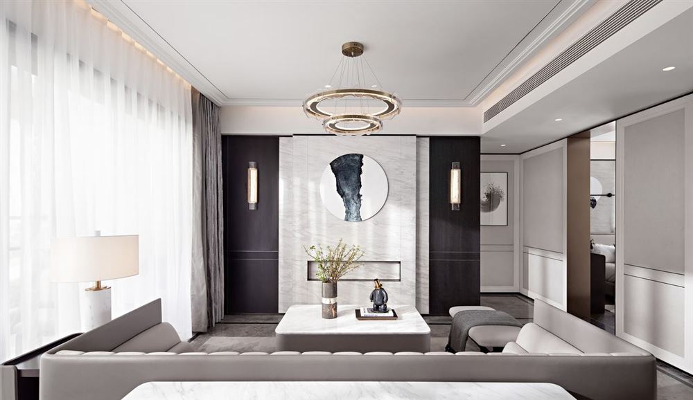 桂林室内装修中州府125平米四居-新中式风格室内设计家装案例